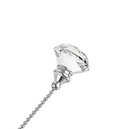 uxcell 20 Inch Ceiling Fan Pull Chain, Decorative Crystal Fan Pull Chain Ornament Extension, 3mm Diameter Beaded Diamond Pendant, Clear 2Pcs
