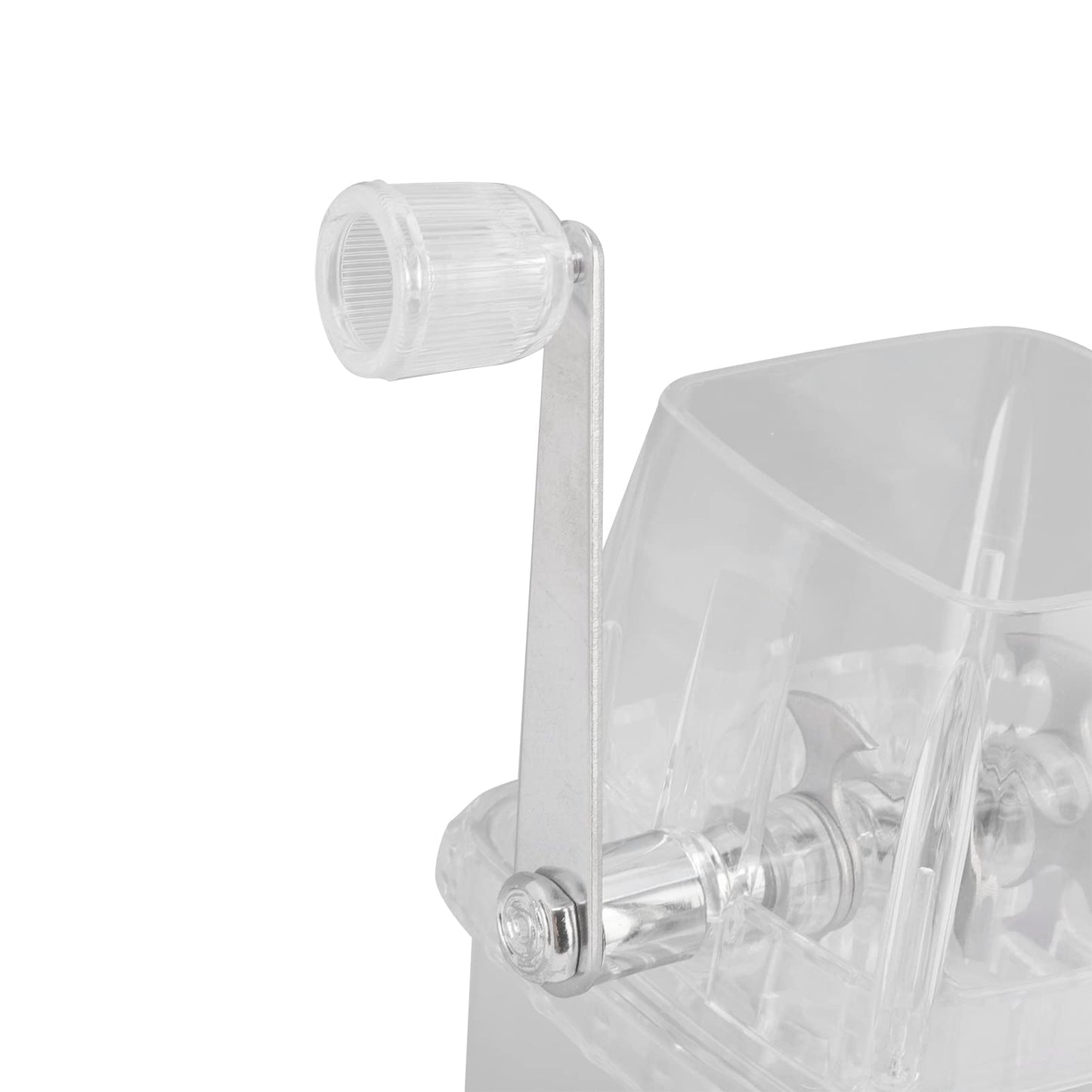 Manual Ice Crusher, Portable Ice Crusher Hand Crank Ices Ice Shaver and Snow Cone Machine Manual Ices Grinder IceChopper for Fast Coarse(Transparent)