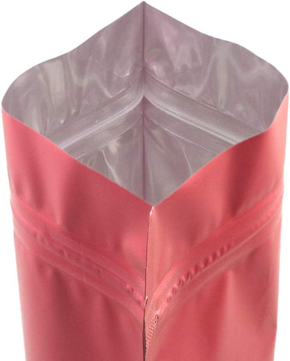 QQ Studio 100 Matte Metallic Color Stand-Up Resealable QuickQlick Bags with Frosted Window (7.1" x 10.2")