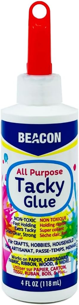 BEACON Premium Tacky Glue, Supreme Adhesion, Fast Grabbing, Easy Clean-Up, 4-Ounce