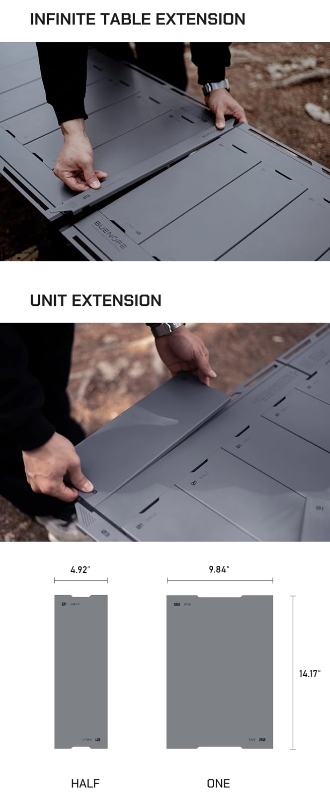 BUENOFE IGT Foldable Camping Table 2025 ver. – Portable Outdoor Table with Steel Frame – Easy Setup and Space-Saving Design (Black)