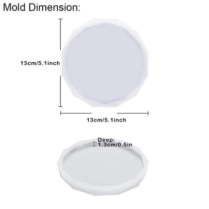 ResinWorld 4 Pack Coaster Molds - Diamond Edge Crystal & Round Geode Silicone Molds for Epoxy Resin Casting
