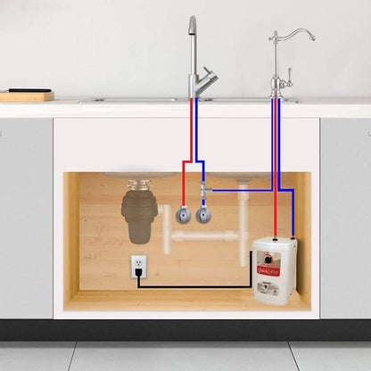 Westbrass A271H-20 Velosah 9" 1-Handle Hot Water Dispenser Faucet with Thermostatic Hot Water Tank, Stainless Steel