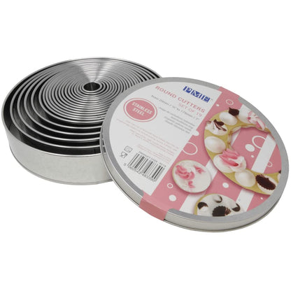 PME Round Stainless Steel Cutters - Set of 19