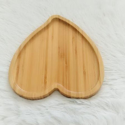 PRETYZOOM Heart Shaped Cutting Board, 2pcs Bamboo Serving Board for Valentines Day Cheese Platter Tray