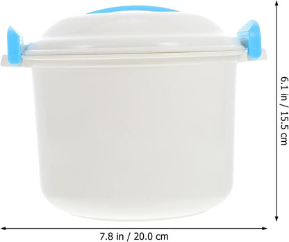 Microwave Rice Steamer Cooker with Double Vent Design for Convenient Steam Discharge, Small Rice Maker
