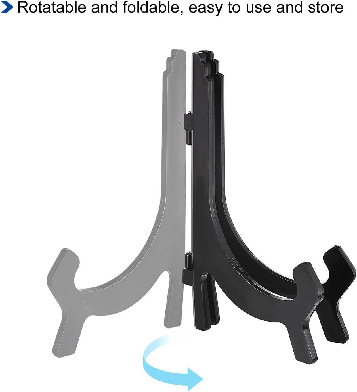 uxcell 2pcs 10" Black Plastic Folding Easel Plate Holder for Decorative Picture Frame Display