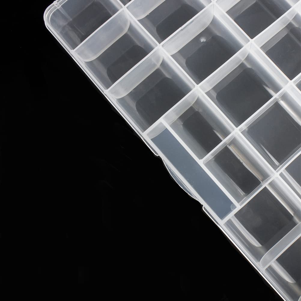 Chemlliy 32 Grids Clear Plastic Organizer Box, Craft Storage Container for Beads Organizer, Art DIY, Crafts Jewelry Storage, Fishing Tackles, Rock Collection, 1 Pack