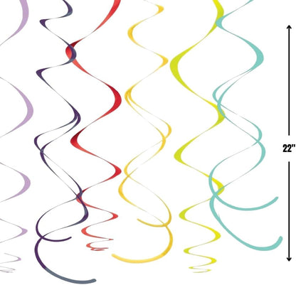 Amscan Party Hanging Swirls, Rainbow, Party Decor