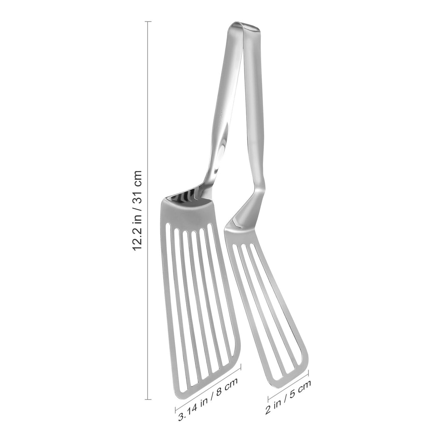 Stainless Steel Spatula Tongs for Cooking Fish Gripper Handy Pizza Clip Slotted Double Spatula Grill Tongs Metal s for Kitchen Use Fish