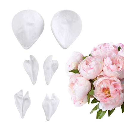 Professional Flower Fondant Mold Set, Reusable Silicone Cake Decorating Tools for Baking & Sugar Craft (Peony Flower)