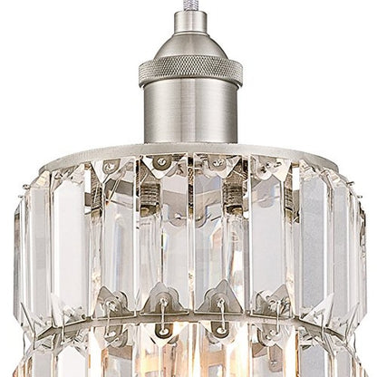 Westinghouse 6338900 Sophie One-Light Indoor Mini Pendant, Brushed Nickel Finish with Crystal Prism Glass