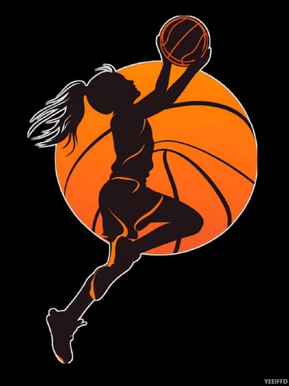 YEEIFFD Basketball Woman Adults Diamond Painting Pictures DIY Art Crafts Kits for Home Wall Decoration 12x16 Inch