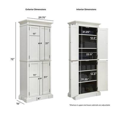 Homestyles Americana Off-White Pantry, 72"H