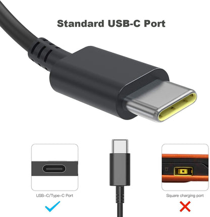 DECSZDY Replacement for 65W Lenovo Laptop Charger USB C ;Compatible with Lenovo ThinkPad T480s T580s T490 E480 E580 Chromebook C330 S330 100e 300e 500e,Yoga C930 C940 720 Power Supply Adapter Cord