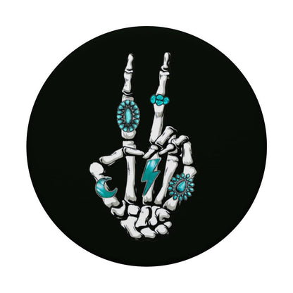 Skeleton Turquoise Hand Western Vibes Rodeo Cowboy Cowgirl PopSockets Standard PopGrip