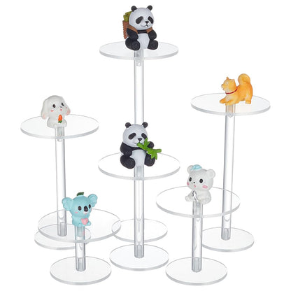 FINGERINSPIRE 6 Pcs Flying Miniatures Acrylic Display Stand 6 Sizes Flying Miniatures Combat Riser Round Clear Flight Acrylic Stands for Tabletop RPG Board Miniatures Small Figures Flight Display