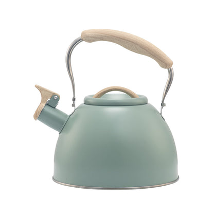 3.2 Quart Whistling Tea Kettle for Stove Top Stainless Steel Tea Pots With Wood Pattern Anti-slip Handle, Green…
