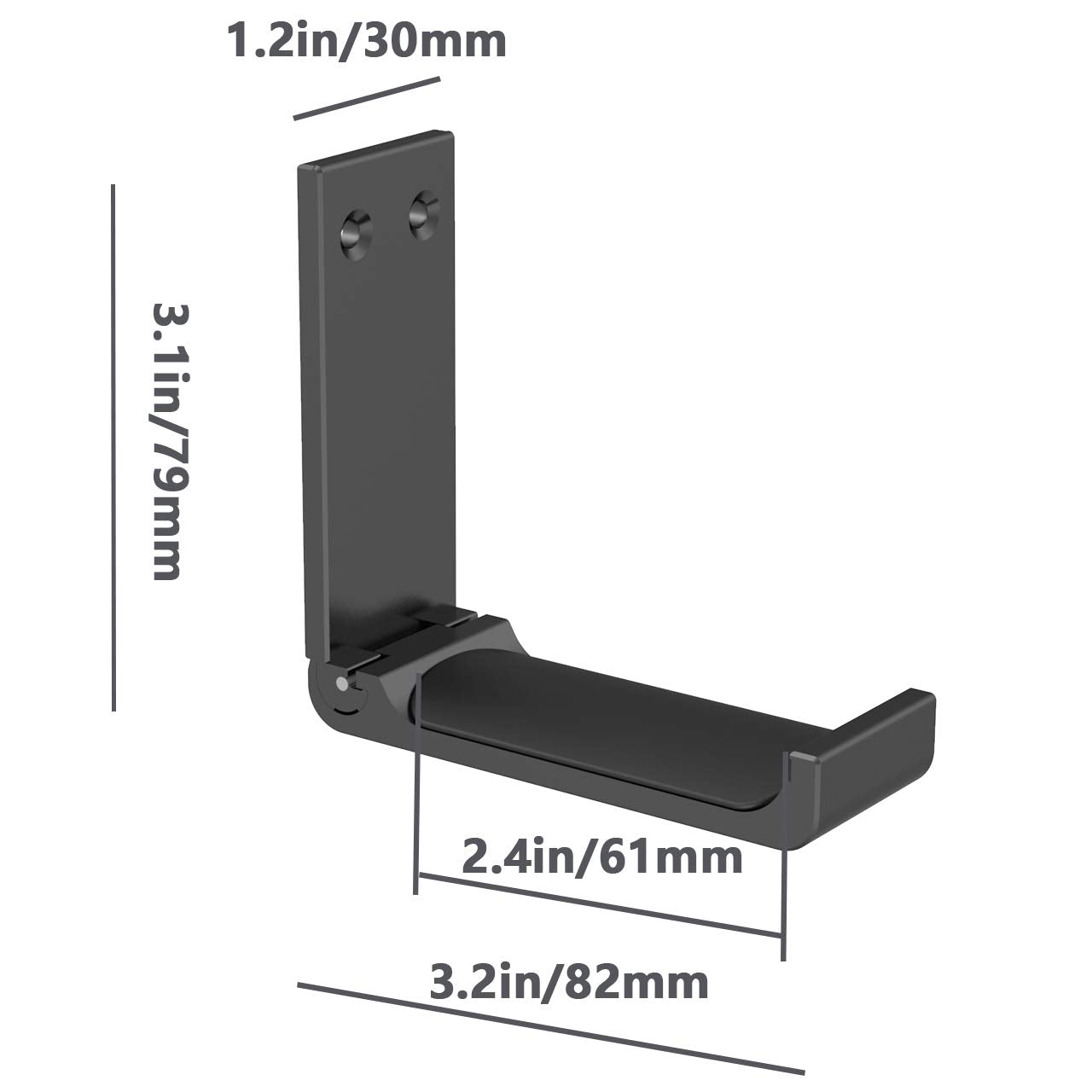 Yocice Headphone Stand Hanger,Headset Holder Mount,Aluminum Hook with Strong Adhesive Tape for Headphones (H03-Black-1PCS)