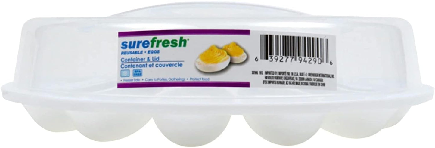 Sure Fresh Deviled Egg Carrier with Lids, 10.375x3.5 in. for Safe Transport of Deviled Eggs