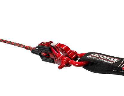 Factor 55 UltraHook Winch Hook Integrated Shackle Pin, Red (00250-01) Mount Recovery Towing Bundle w/a 1" Hawse Winch Fairlead (00016) & Keychain Light