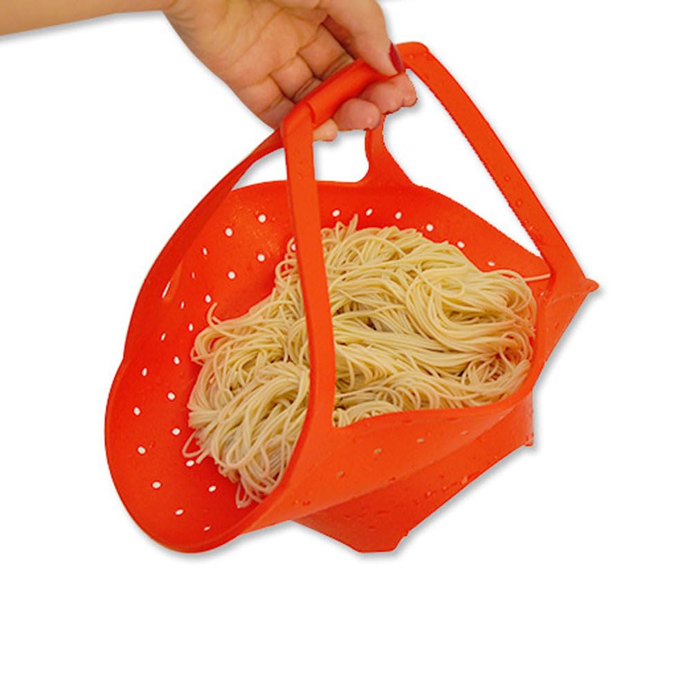 STOBAZA Foldable Silicone Steamer Basket for Pot with Heat Resistant Handles up to 428 F Dishwasher Safe Food Steamer for Vegetables Fruits Seafood - 13.97X7.87X1.77In