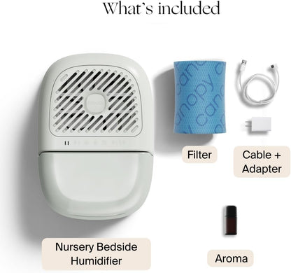 Canopy Nursery Humidifier 2.0 - 36 HR Run Time, 2.5L Tank | Sleep Lights & White Noise for Deep Sleep