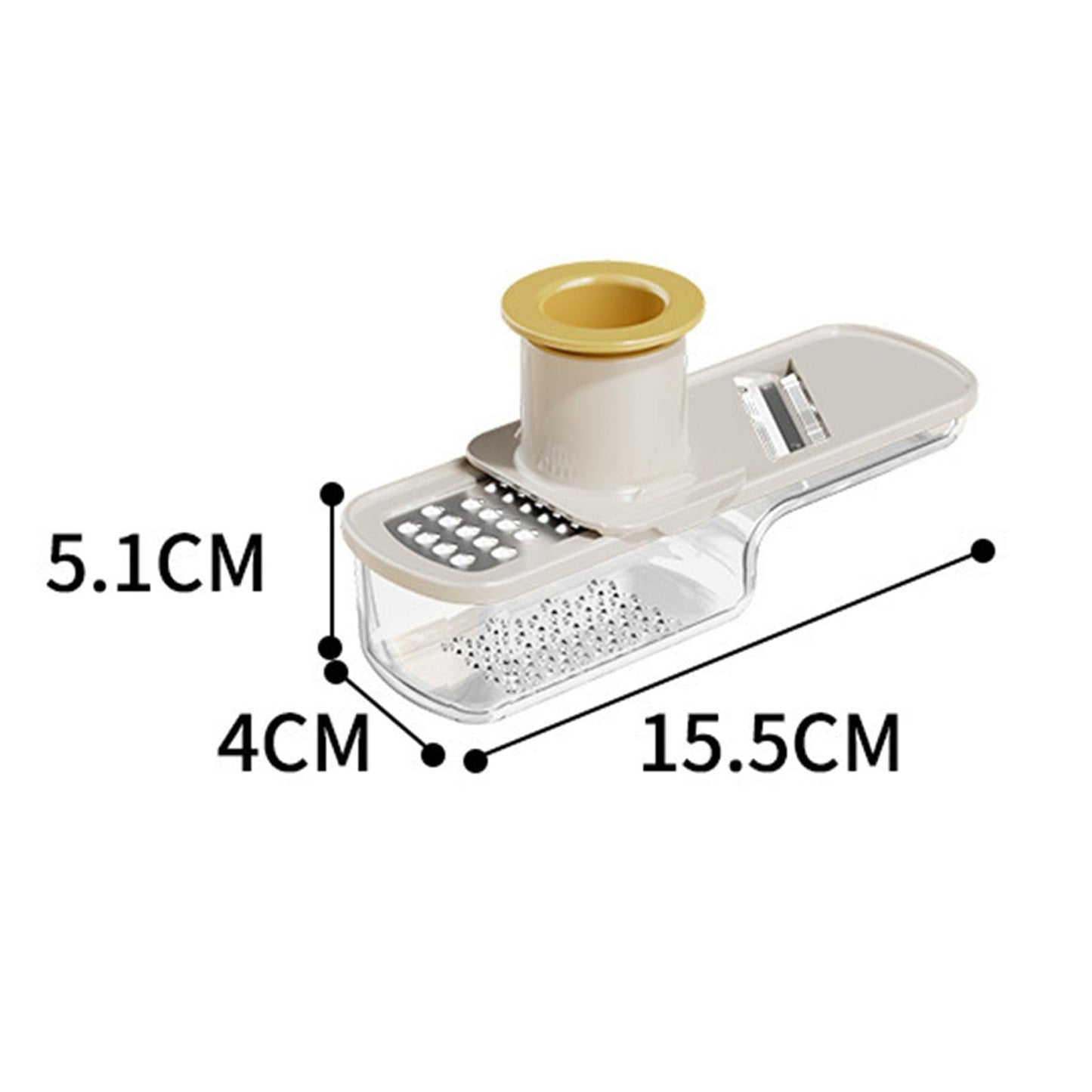 Bothyi Ginger Garlic Grater Ginger Garlic Grinding Cooking With Container Multi Purpose Slicer Easy Grip Manual Kitchen Tool for Baking, Beige White