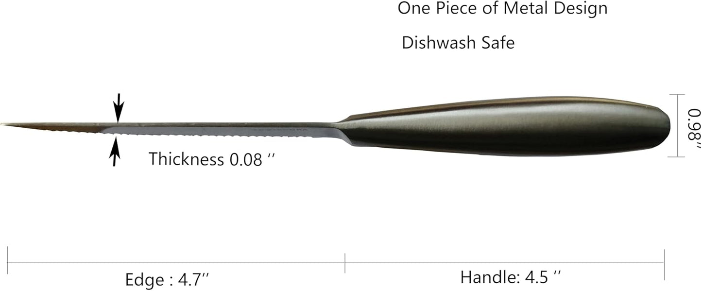 Steak Knives, Razor-Sharp Steak Knives Set of 4, Stainless Steel Serrated Steak Knife, Silver Kitchen Steak Knife Set,