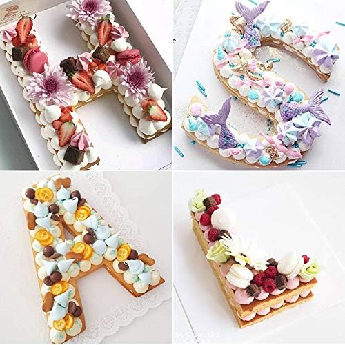 RAYNAG 26 Alphabet Cake Stencils, A-Z Letters Baking Template for DIY Cake Cookies