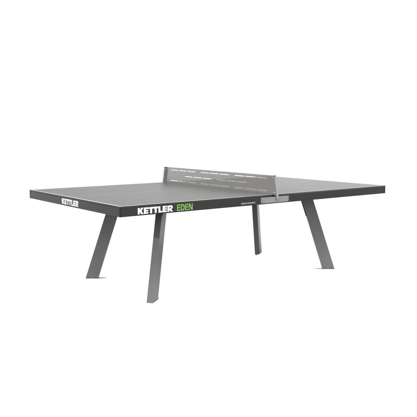 KETTLER Eden Weatherproof Stationary Outdoor Table Tennis Table with Galvanized Steel Legs and Permanent Net and Post System