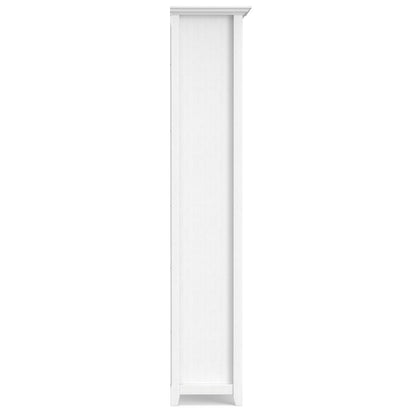 SIMPLIHOME Amherst Bookcase - 70 inch Tall 5-Shelf Solid Wood Bookshelf in White, Transitional Storage for Living Room, Study Room or Office with Adjustable Shelves and Tapered Legs