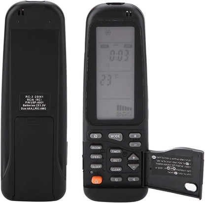 RC-3 25 in 1 Air Conditioner Remote Control Replacement for Electra/Airwell/Emailair/Elco, RC YKR-M/001E, RC-3