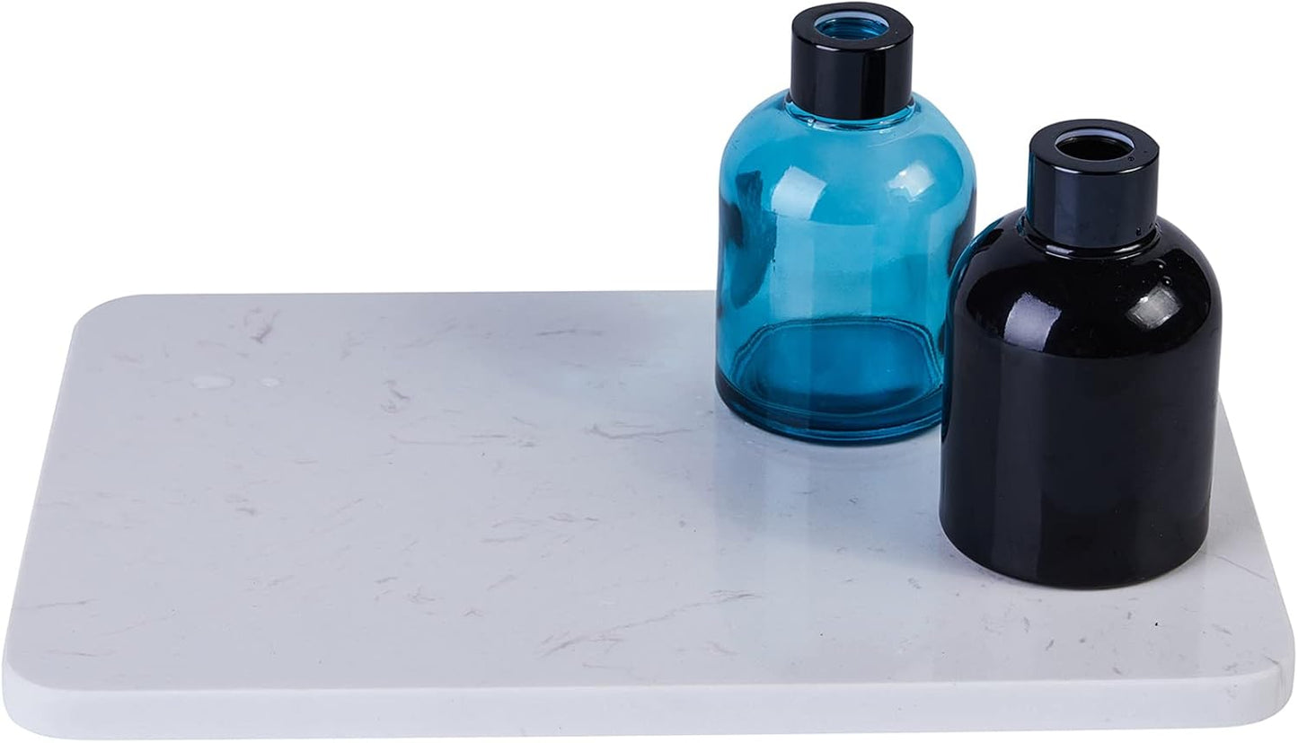 Rectangular Marble Deli or Cutting Board, White Minimalism, Cheese Plate (7.6in x 11.8in)
