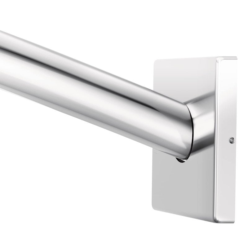 Moen Triva Chrome 5-Foot Curved Fixed Mount Shower Curtain Rod with Pivoting Flanges, CSR2167CH