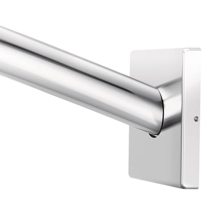 Moen Triva Chrome 5-Foot Curved Fixed Mount Shower Curtain Rod with Pivoting Flanges, CSR2167CH