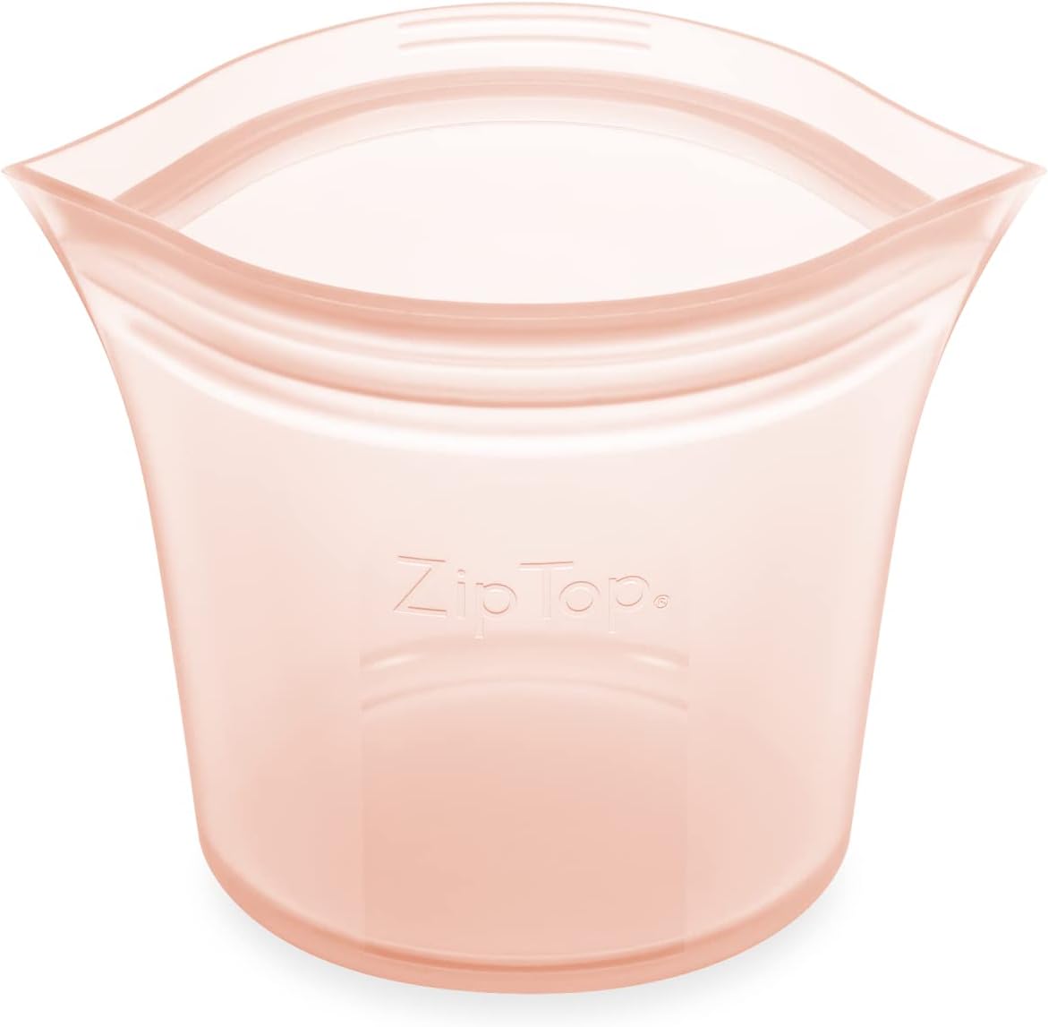 Zip Top Reusable Food Storage Bags | Short Cup [Peach] | Silicone Meal Prep Container | Safe for Microwave, Dishwasher,