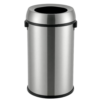 Towallmark 65L/17Gal Heavy Duty Open Top Commercial/Kitchen Trash Can, Fingerprint-Resistant Waste Bin for Office Bedroom Restaurant, Brushed Stainless Steel