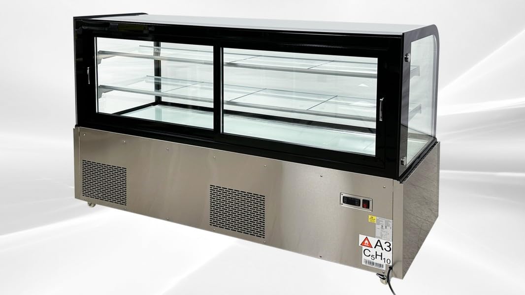 Refrigerated Bakery Display Cooler Case for Pastry Deli Curved 72" Wide Cooler Glass Display Curve Case Refrigerator - Commercial NSF UL ETL CW-570R