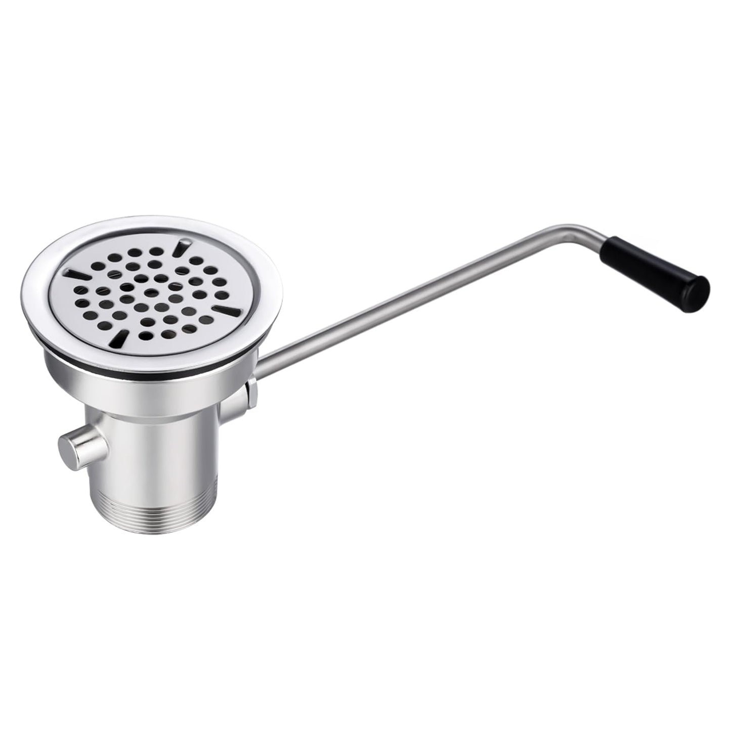 Sepaitek 3-1/2" Commercial Sink Drain with Twist Lever Handle, Waste Drain Valve Without Overflow Inlet for Restaurant 2/3 Compartment Sink, Easy Controll, Block-Free and Leakproof