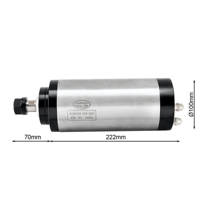 CNC Spindle Motor Kits, 220V 3KW 3000W Φ100mm Air Cooled Spindle CNC Spindle CNC Motor + 3.7KW VFD+Φ100mm Clamp Mount + Collet Set ER20+ Drill bits+ Wires for CNC Router Machine