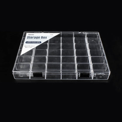 Chemlliy 36 Grids Clear Plastic Organizer Box, Craft Storage Container for Beads Organizer, Art DIY, Crafts Jewelry Storage, Fishing Tackles, Rock Collection, 1 Pack