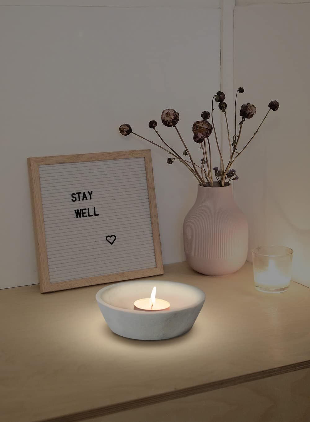 Serene Spaces Living White Marble Bowl - Decorative Multi-Purpose Catchall for Home Decor, Measures 2.25" Wide