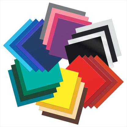 Siser EasyPSV Starling 12” x 12” Sheets – Top Colors Pack - Permanent Adhesive Craft Vinyl, Dishwasher Safe, for Indoor and Outdoor Applications (24 Sheets)