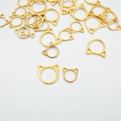 30 Pcs Stitch Markers with Wooden Storage Box, Cat Ears Metal Knitting Crochet Locking Markers Crochet Latching DIY Weaving Knitting Sewing Tools