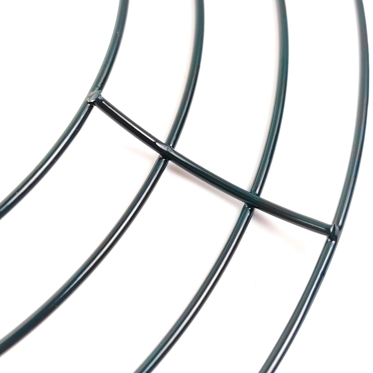 TIHOOD 10PCS 10” Metal Wreath Frame Green Wire Wreath Rings for Christmas New Year Party Home Decor DIY Crafts Supplies