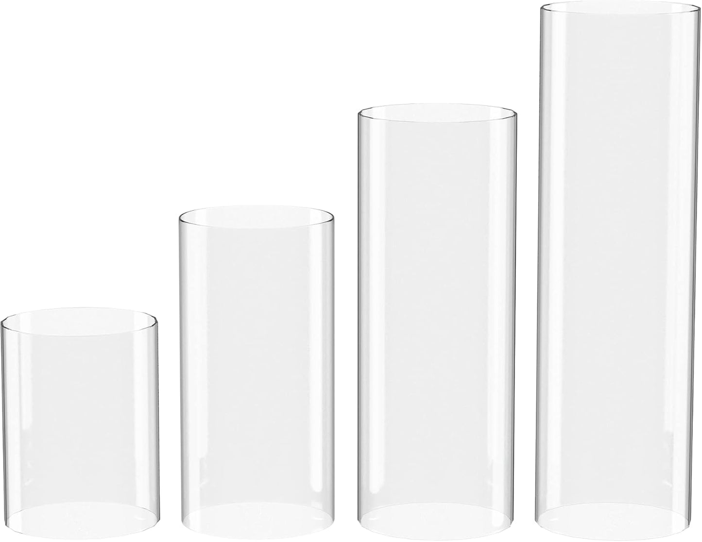 KETELAMP Hurricane Candle Holder - Open Ended, Bottomless Cylindrical Glass Lamp Shade, 3.5" x 6"