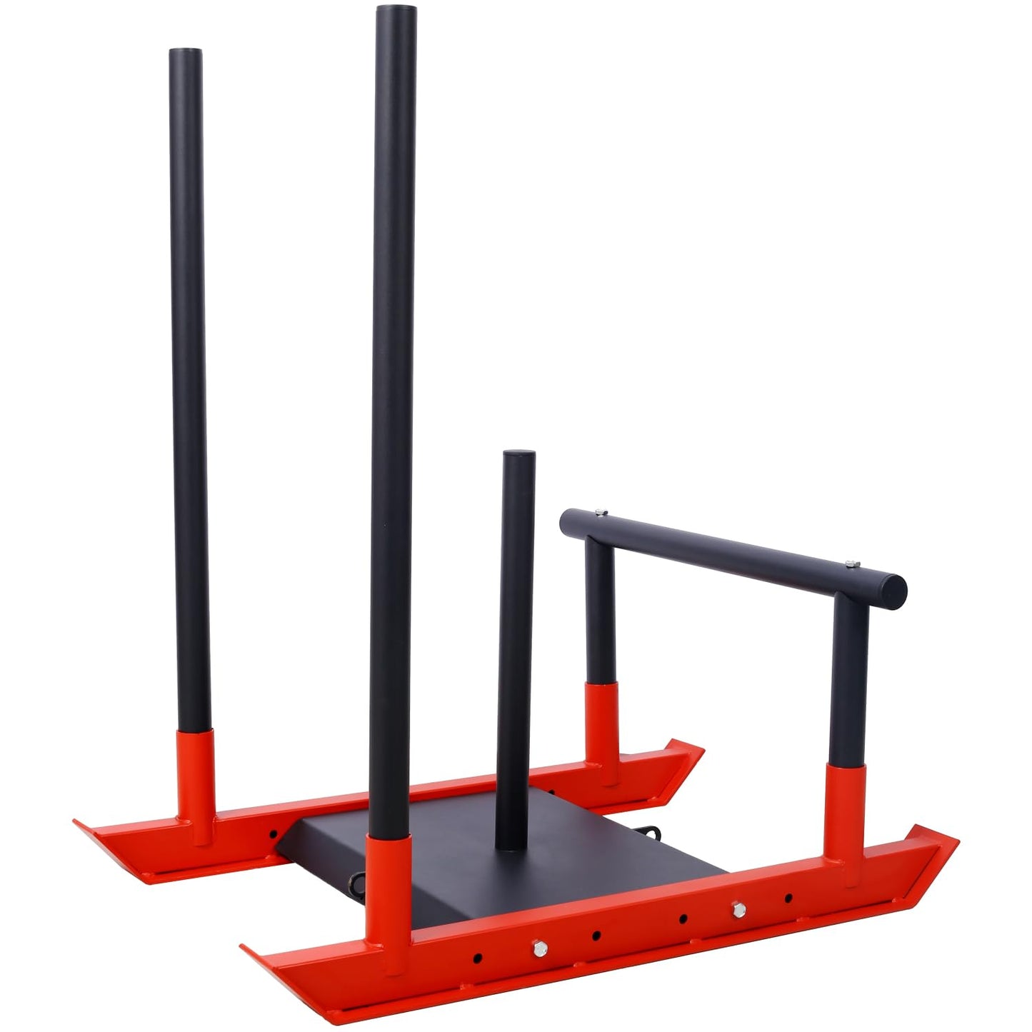 Geelife Weight Sled Fitness Sled - Steel Black+Red - Boost Your Speed and Strength - Outdoor Workouts -
