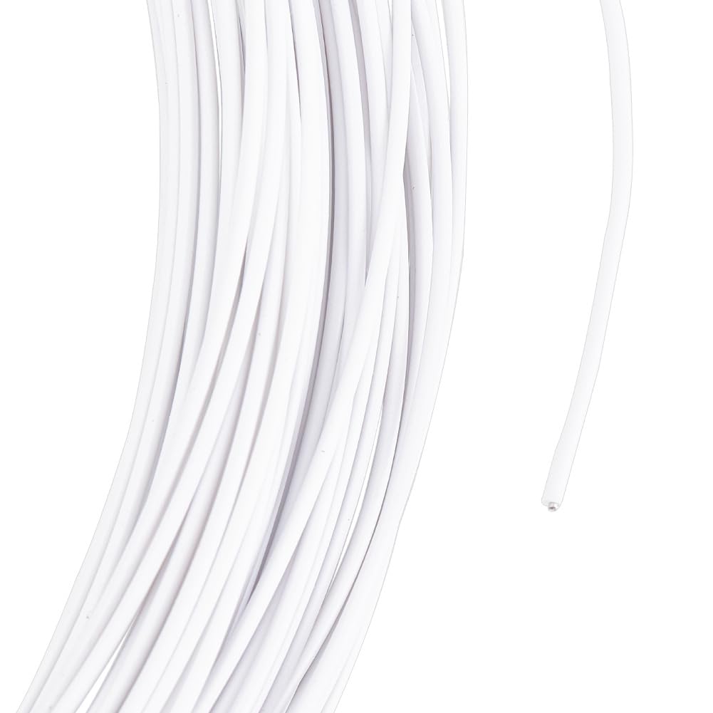 HOBBIESAY 43.74 Yard 0.06inch White Floral Wires Metal Memory Wire Bendable Anodized Metal Wire Iron Craft Sculpting Flexible Modeling Wires for Sculpting Hat Styling Strip
