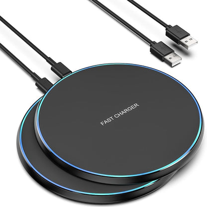 Wireless Charger, Wireless Charging Pad Compatible with iPhone 16 15 14 13 12 11 Pro Max/Mini/Plus/XR, 15W Max Fast Wireless Charging Pad Mat for Samsung Galaxy S23/S22/S21/S20/S10, AirPods Pro/3/2